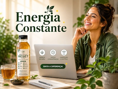 Visão de uma pessoa satisfeita com uma garrafa da bebida natural e uma agenda organizada simbolizando foco diário